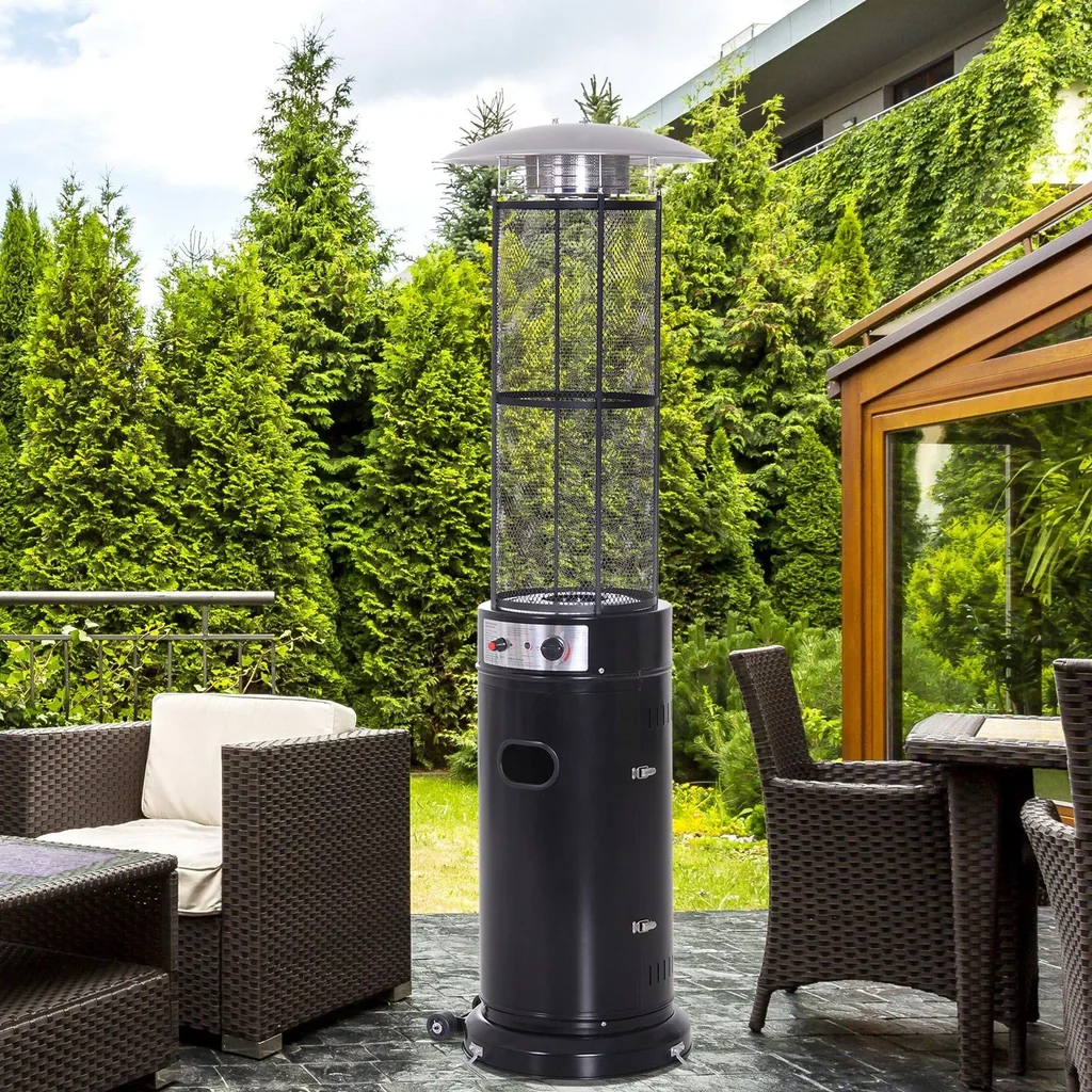 Gas heater Gas patio heater Patio heater Patio heater with wheels Tip-over protection Stainless steel