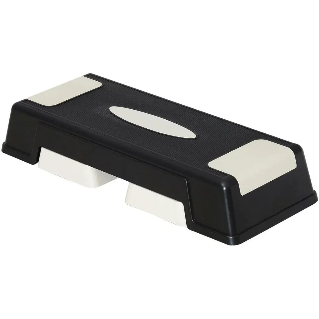 Step board aerobic stepper height adjustable black