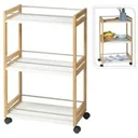Excellent Houseware Kitchen Trolley with 3 Tiers Bamboo