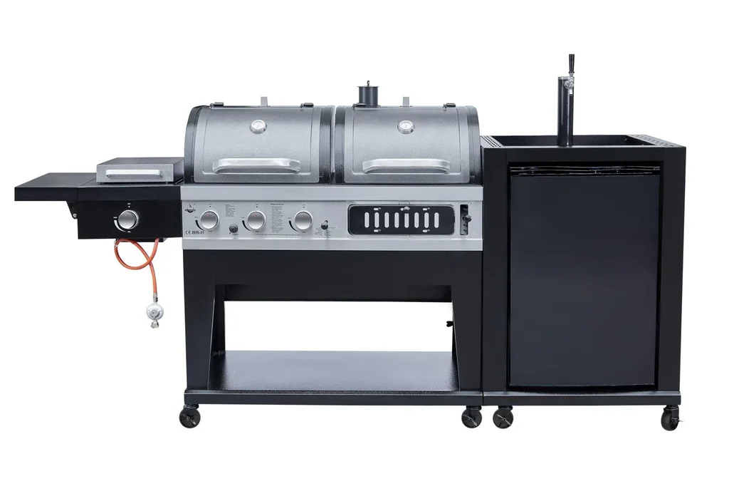 3-in-1 combigrill met bierkoeler en tapsysteem