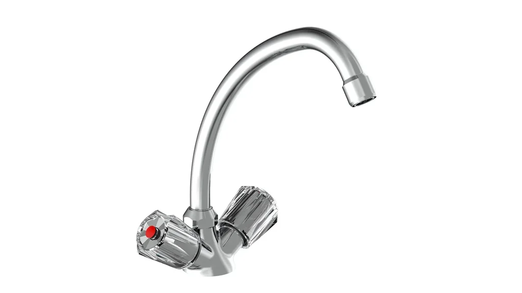 Two-handle low-pressure sink faucet