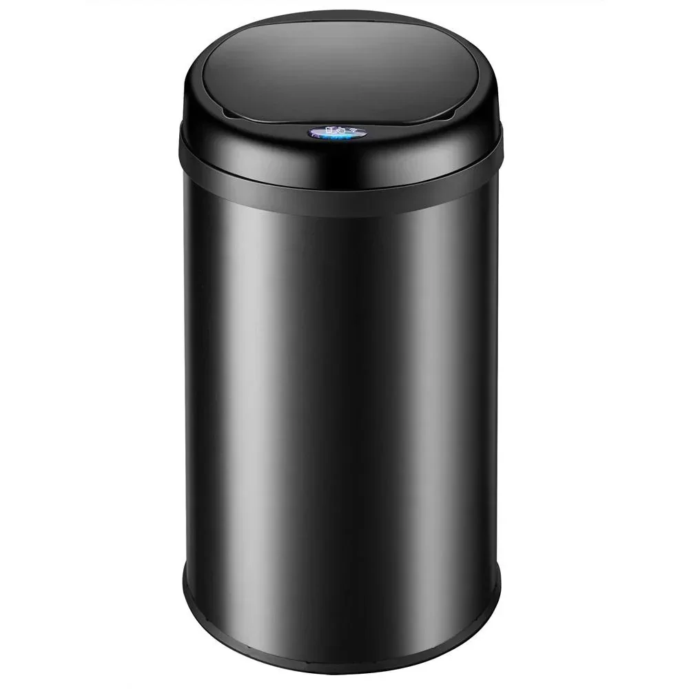 Automatic stainless steel trash can / waste bin with sensor - 56 L - Black
