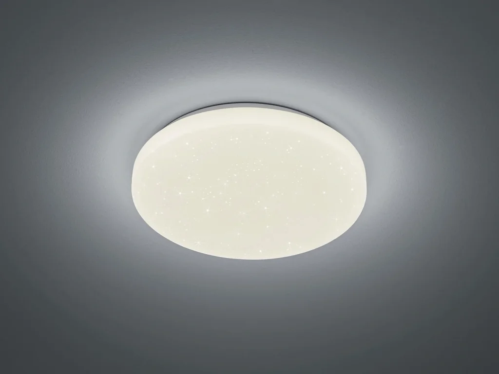LED ceiling light CHARA, 12 W RGB LED, 3000K, 950 lm, white, remote control, dimmable, Starlight Cover