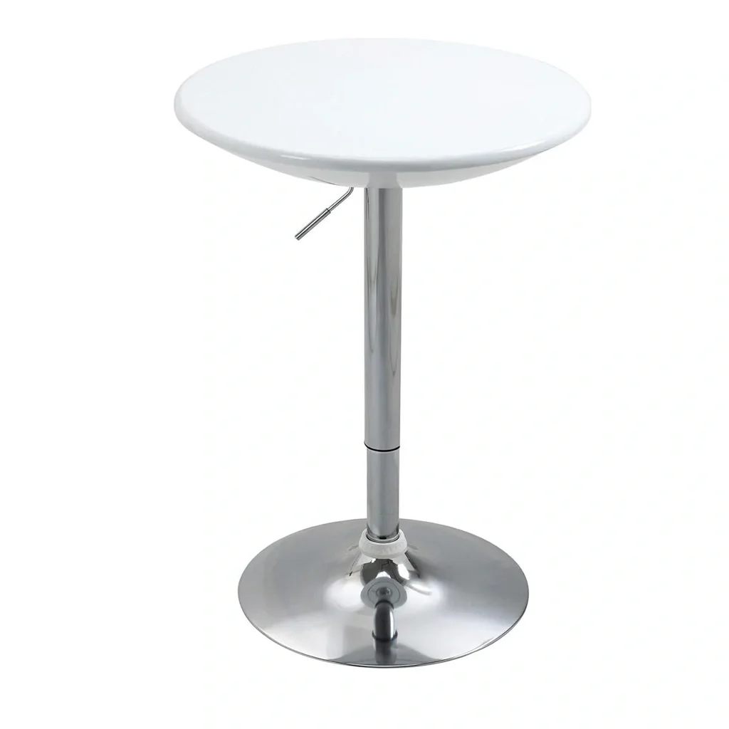 Bar table modern dining table desk height adjustment metal ABS paint white Ø61 x 76-97 cm