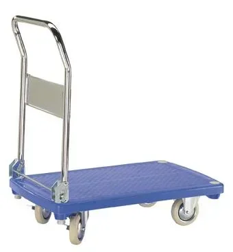 Push cart with plastic platform