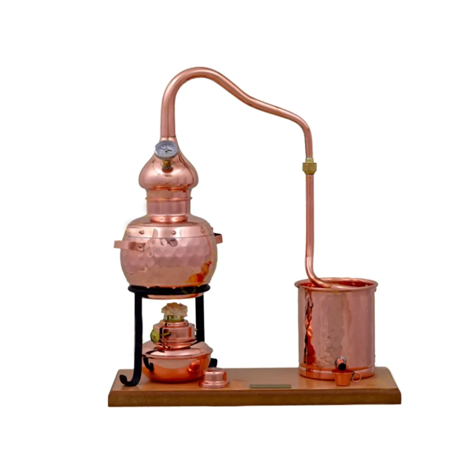 Alambiek, Distilleerketel, Distillatie apparaat - Alembic Set Premium, met spiritusbrander en thermometer, 0,7L