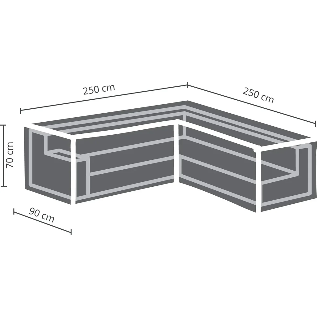 Protective cover for L-shaped lounge set - 250 cm