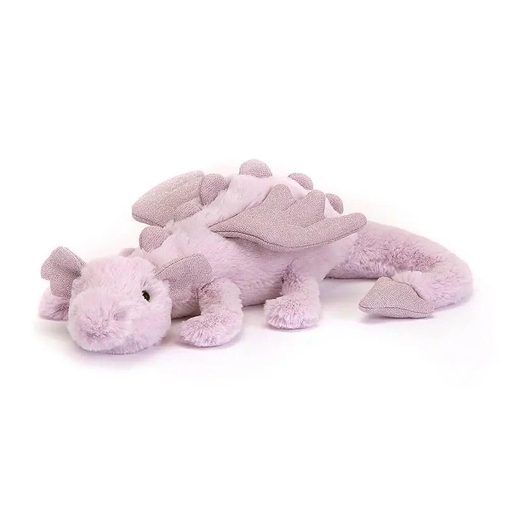 Jellycat Knuffel - Lavender Dragon, Maat: Klein - H8 X B30 CM