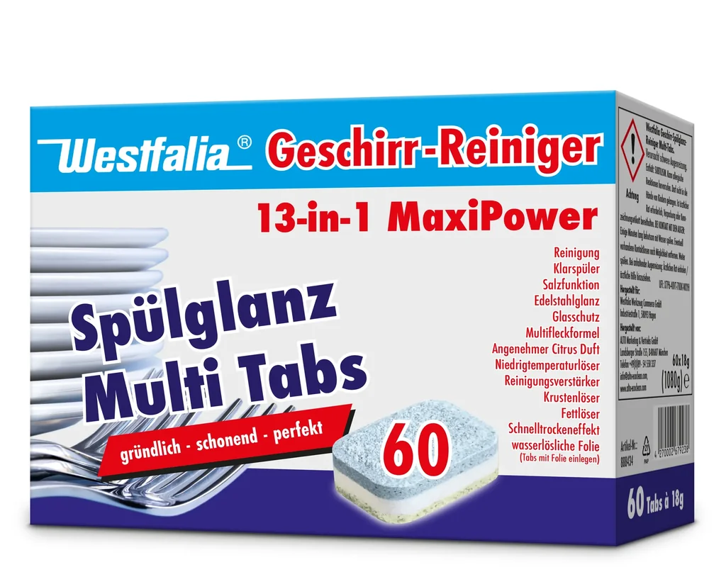 13 in 1 multifunctionele vaatwastabletten, 60 stuks