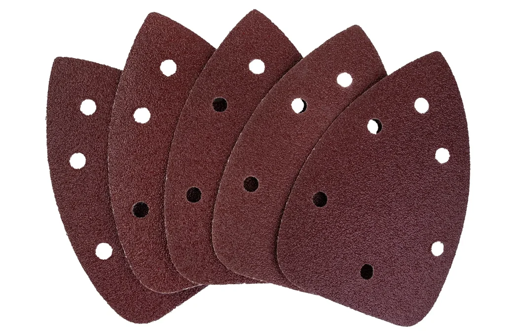 Schuurdriehoeken, korrel 120, 140 x 140 x 8 mm, 5 stuks