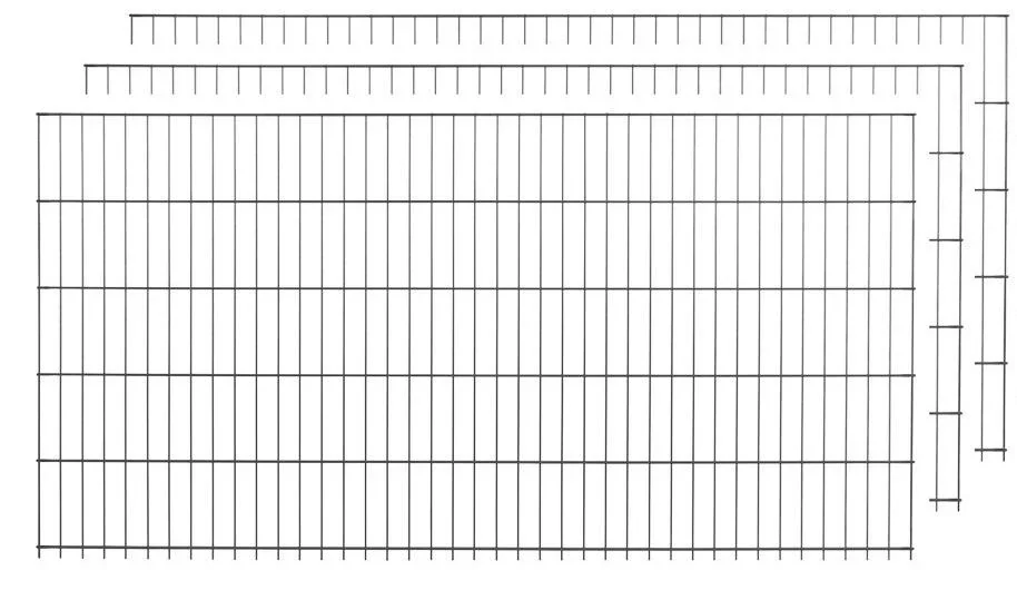 Set dubbelstaafmatten, antraciet, 3 stuks, 83 cm x 200 cm per stuk