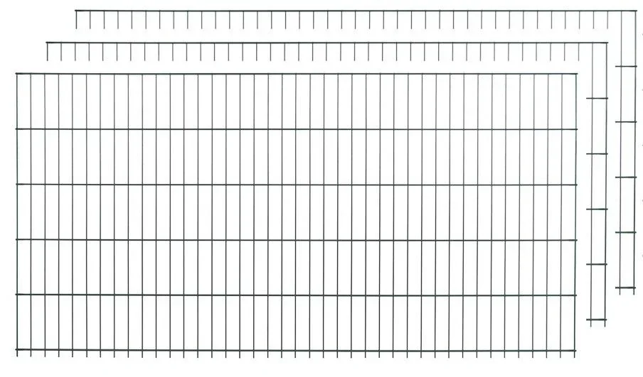 Set dubbelstaafmatten groen 3 stuks à 83 x 200 cm