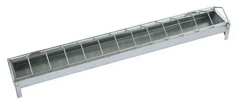 Voederbak voor kippen, gegalvaniseerd, 75 x 10 cm