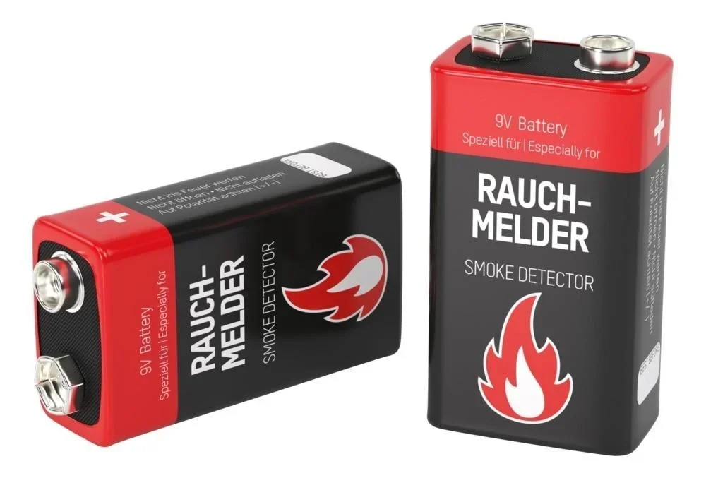 Alkaline 9 V batterij voor rookmelder - 6 stuks