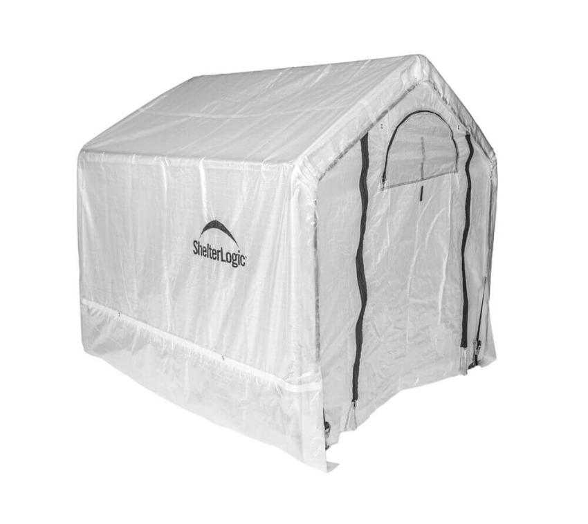 Kas 3,24 m² wit, 180×180 cm – compacte foliekas met oproldeur, weerbestendig