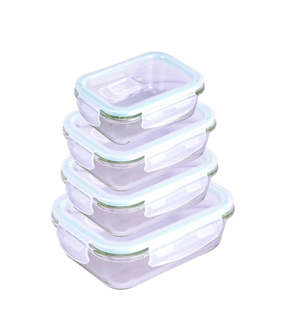Glass food storage container with microwave lid, rectangular, 1860 ml