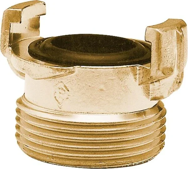 Brass quick coupling, threaded piece with 1 1/4" external thread, cam width 40 mm