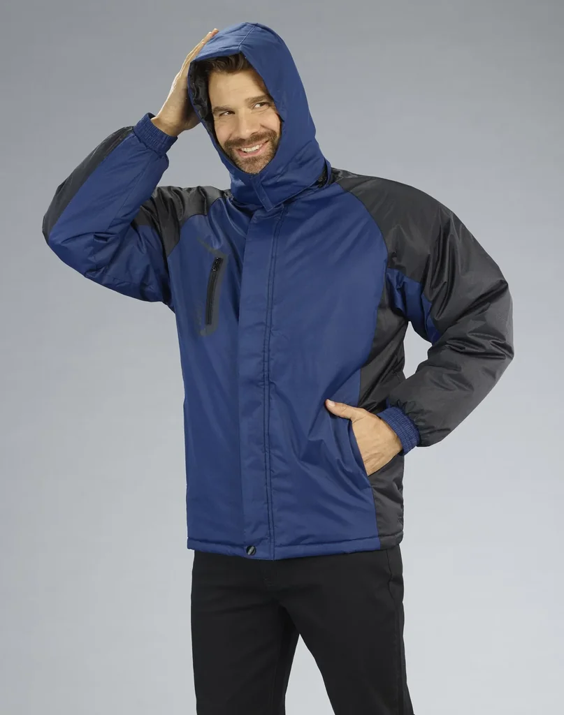 Hooded jacket, navy/black, size XL