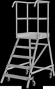 Platform ladder 5 aluminum steps one-sided, mobile