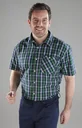 Casual shirt, short sleeve, checked design, color-sorted, size 39/40