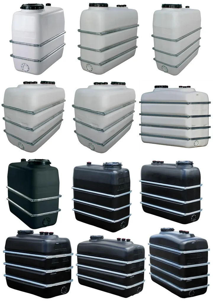 Space-saving tank 1100 L, black