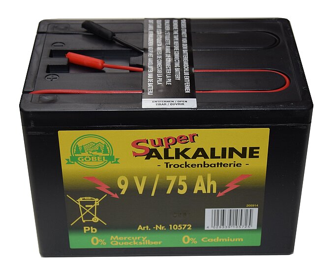 Weidezaunbatterie Premium 75, 9 Volt - Alkaline