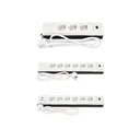 6-way power strip with combo plug system