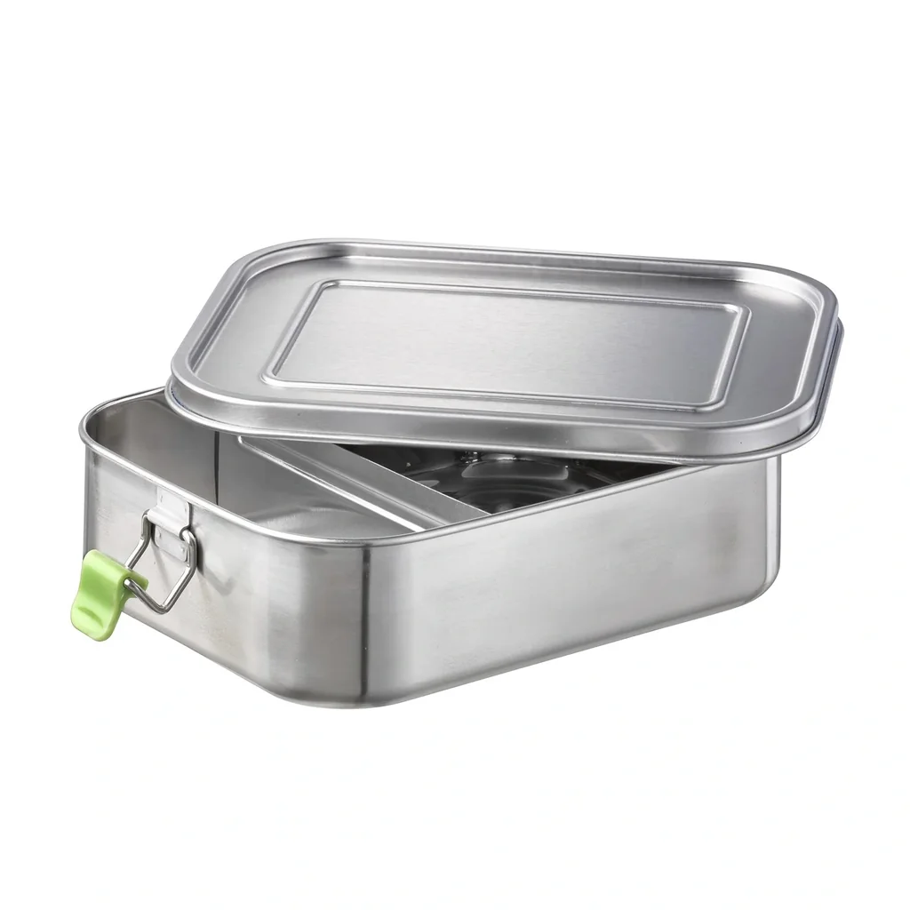High-quality, durable stainless steel lunch box/lunch box 1.4L including divider / leak-proof food storage container / Bento Box