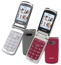 Large button clamshell phone in red