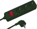 Power strip, 3 x earthed and + 6 x Euro sockets