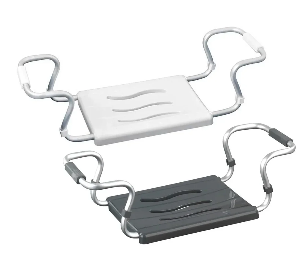 Secura bath seat, silver-anthracite, extendable, 120 kg load capacity