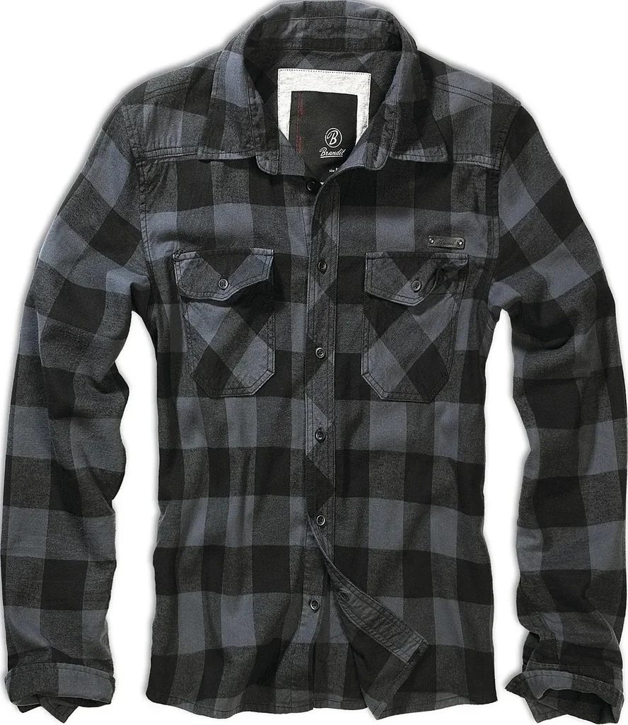 Checked shirt black/grey, size 3XL