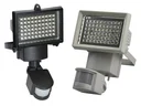 Solar wall light in white with separate solar panel