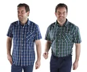 Casual shirt, short sleeve, checked design, color-sorted, size 41/42