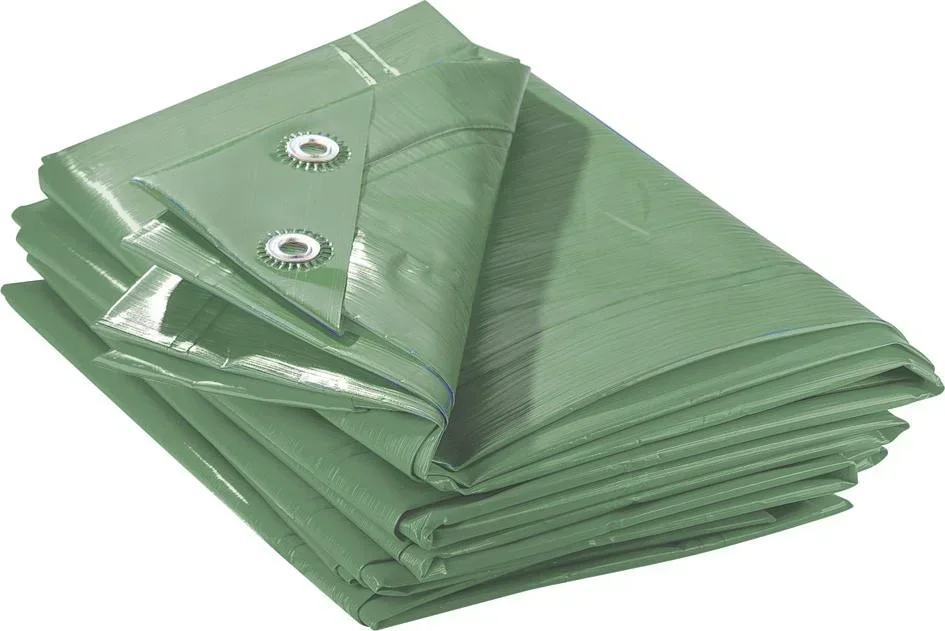 Tarpaulin, solid green, strong 90 g/m², 6 x 10 m