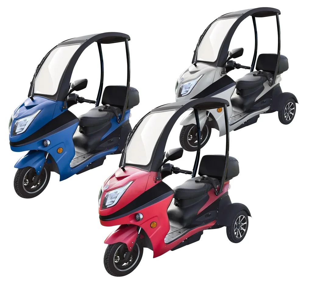 E-compact scooter "Lucca Trio" - 25 km/h - wind and weatherproof, blue