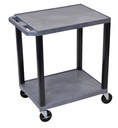 Multifunctionele kunststof wagen plat – 2 niveaus, laadhoogte 840 mm / afstand 630 mm