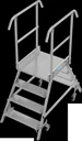 Platform ladder 2 x 4 aluminum steps, accessible from both sides