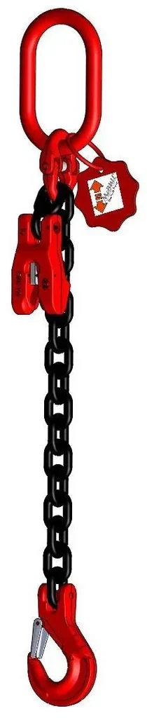1-strand chain GK8, with clevis hook and shortening 8 mm, 2 m long