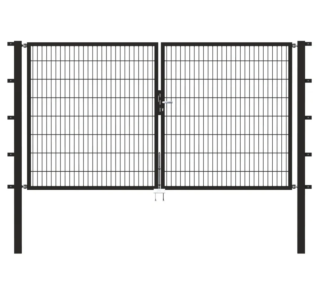 Double gate Flexo with accessories, anthracite, width 400 cm, height 140 cm, PF: 8 x 8 cm