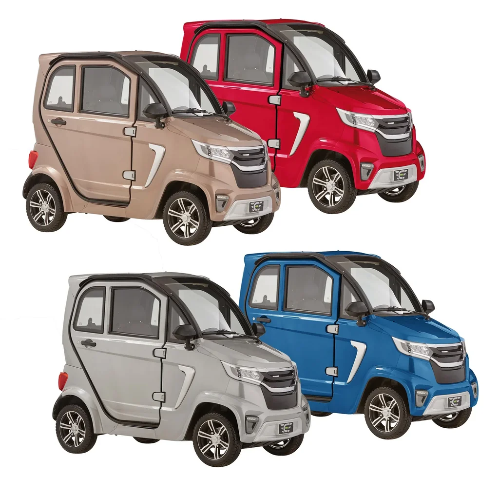 4-wheel electric cabin vehicle eLazzy Premium 45 km/h silver, with free on-site instruction