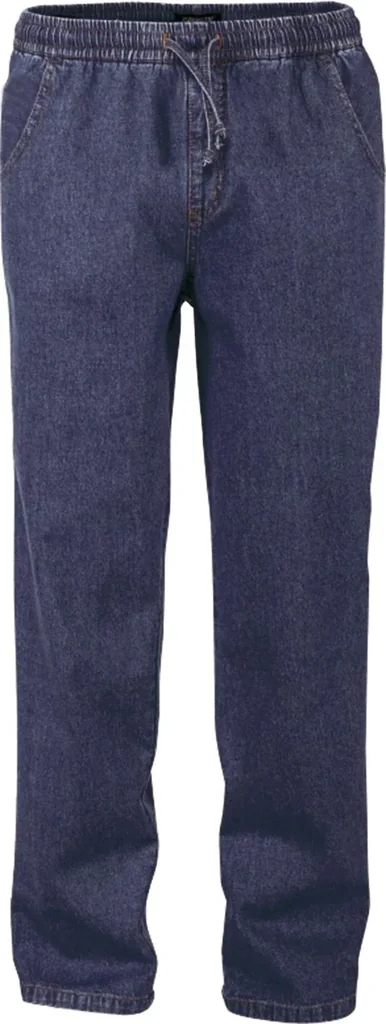 Pull-on jeans with elastic waistband, indigo, size 48