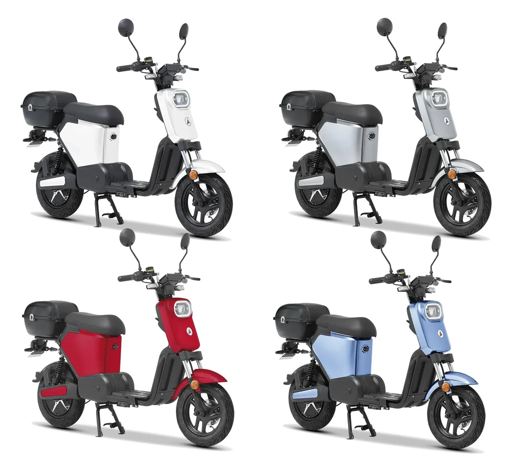 E-Scooter "Messina" 20 km/h blue - Economical - Efficient thanks to high-quality wheel hub motor and lithium battery