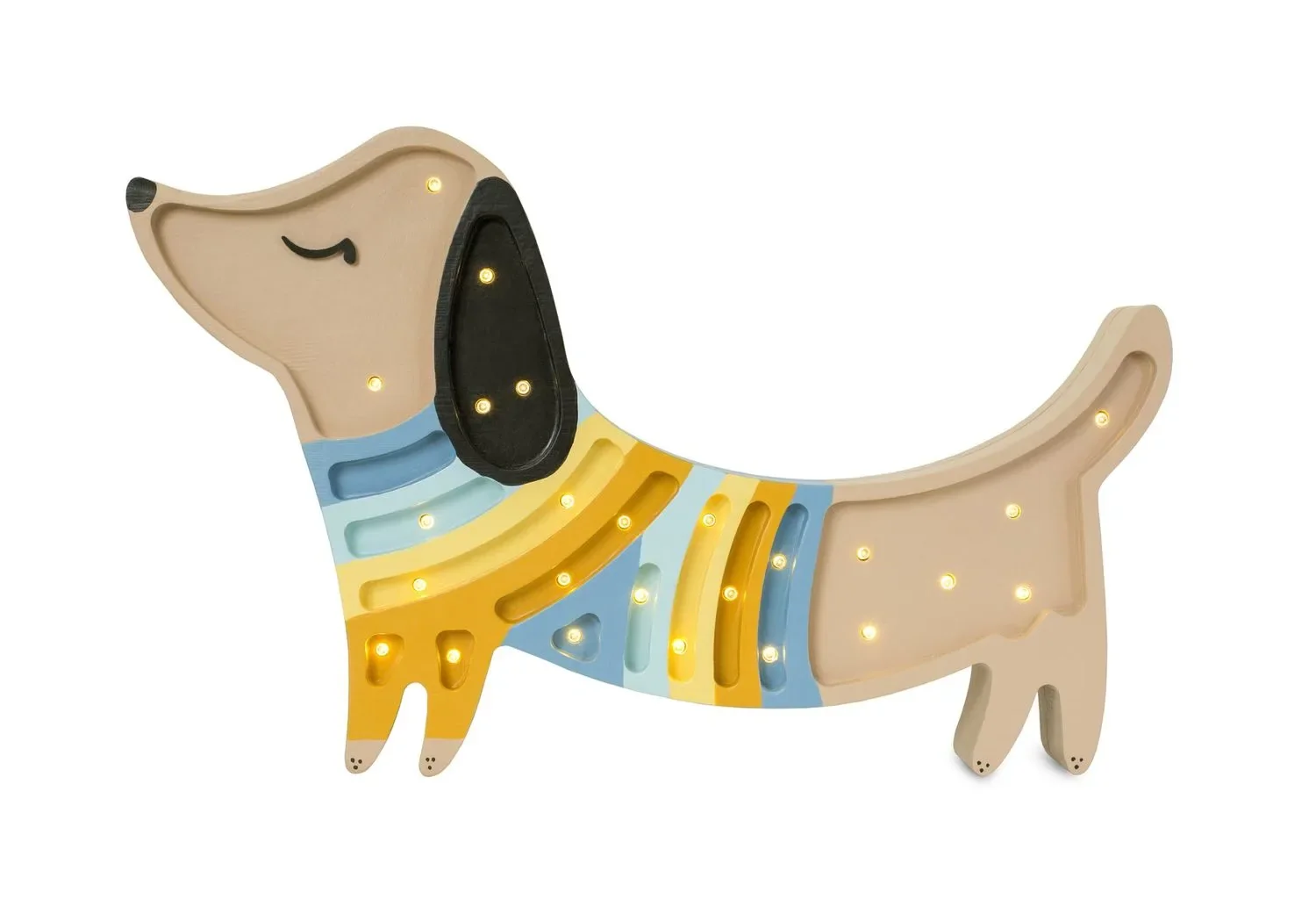 Little Lights kindernachtlampje, nachtlampje puppy – 100% naturel vurenhout, kleur: Aardbeiencrème