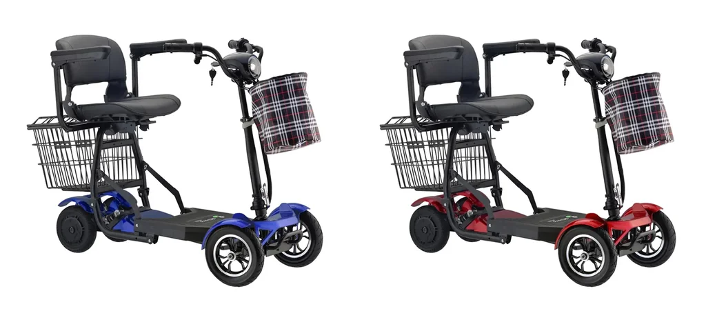 4-wheel electric vehicle Assisi 2.0 6 km/h Safety: 36V/10Ah Li-ion with luggage bag/basket, indicators, foldable, blue