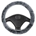 Lambskin steering wheel cover, beige