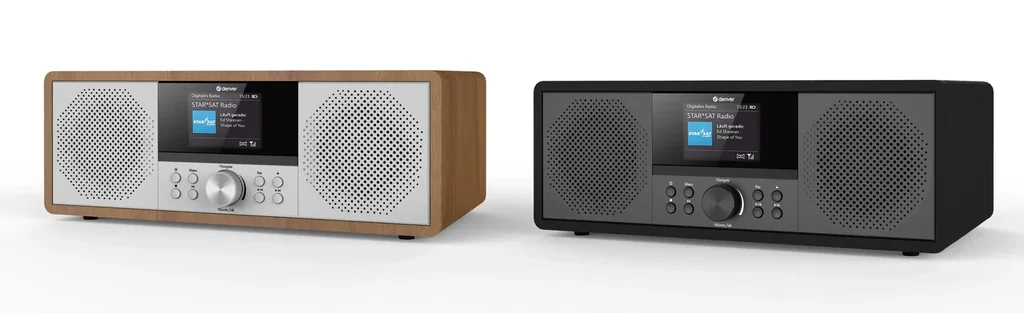 Internet radio with DAB+ FM and CD player, Bluetooth function, dark wood