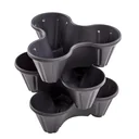 Plant pots, plant tower, stackable, anthracite, set of 3