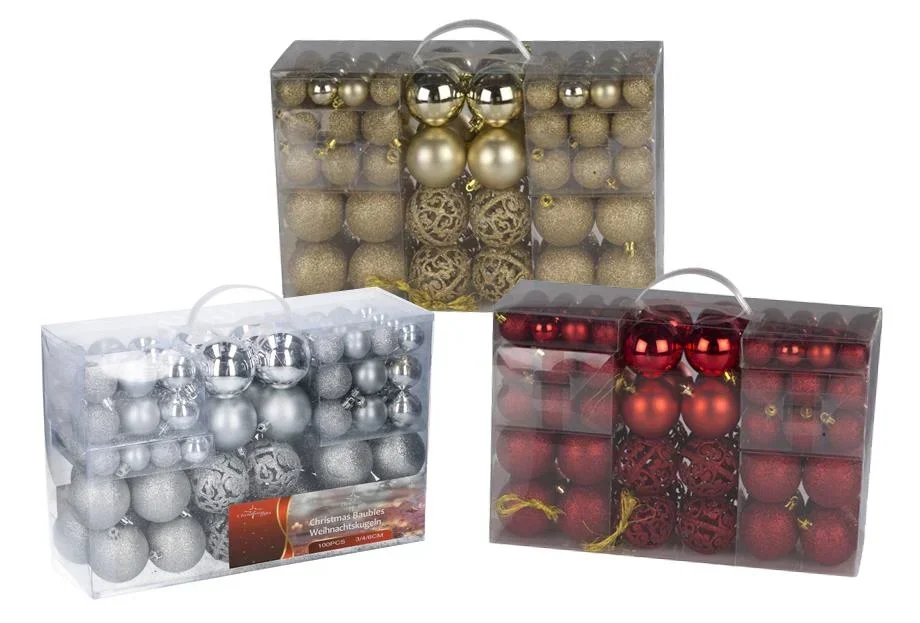 Christmas balls, red, 100 pieces