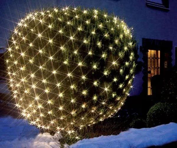 LED light net 2x2 meters, 160 warm white LEDs